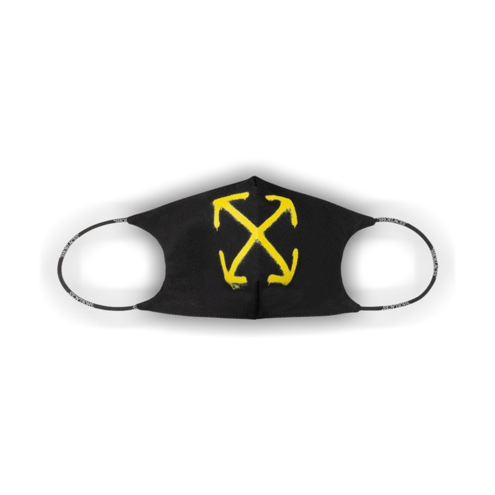 Off-White spray Arrow Simple Black Ocher Yellow Face Mask NWT original pack
